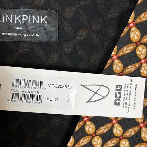 MINKPINK Valentina Mini Dress Revolve Long Sleeve Cocktail Party Dress Size S - Picture 6 of 7